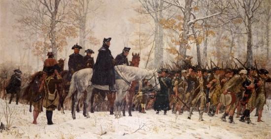 Washington's forces enter winter quarters at Valley Forge